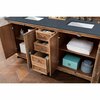 James Martin Vanities Providence 72in Double Vanity, Driftwood w/ 3 CM Charcoal Soapstone Quartz Top 238-105-5711-3CSP